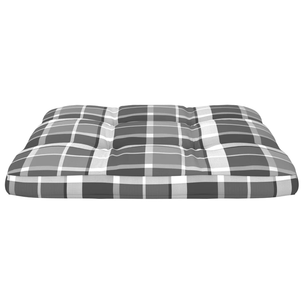 Palettensofa-Kissen 2 Stk. Grau Karomuster
