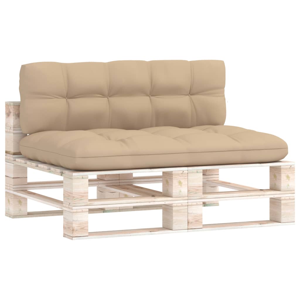 Palettenkissen 2-tlg. Beige Stoff