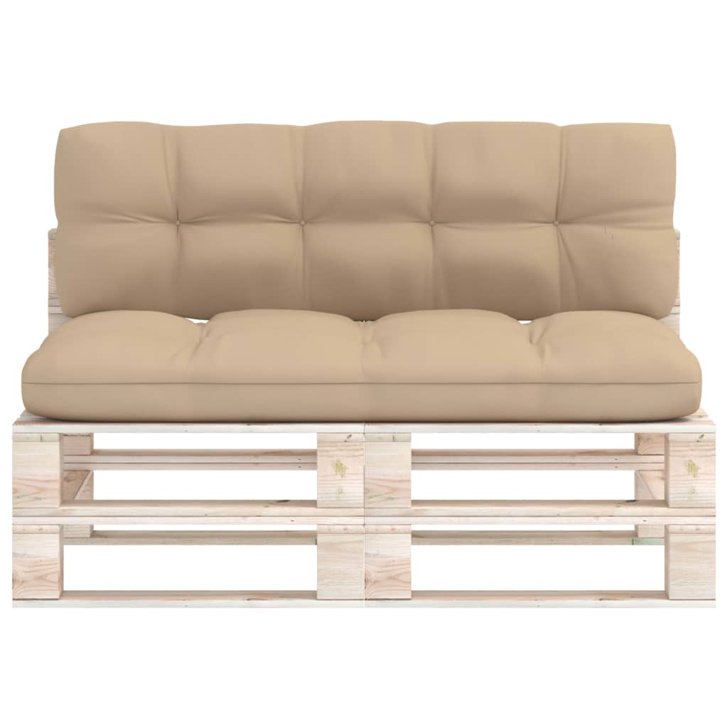 Palettenkissen 2-tlg. Beige Stoff