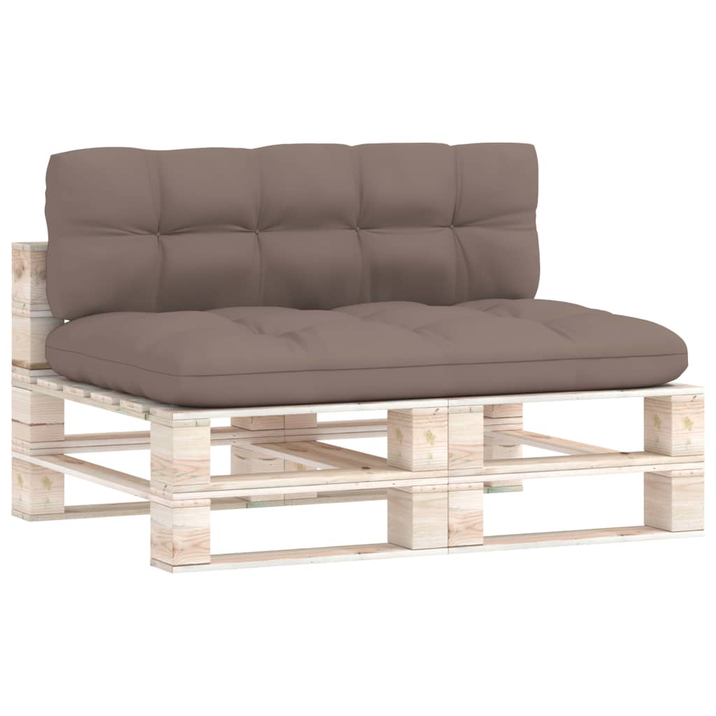 Palettenkissen 2-tlg. Taupe Stoff