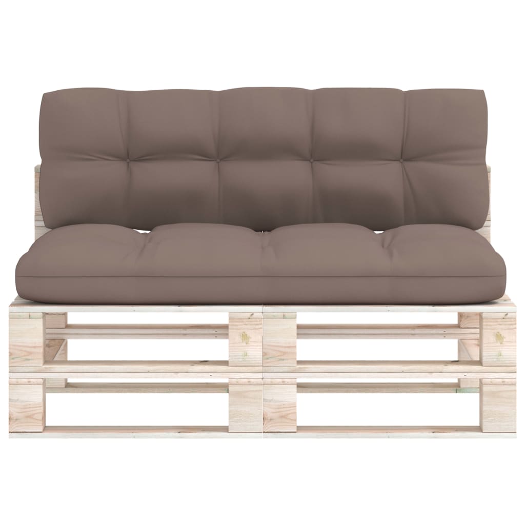 Palettenkissen 2-tlg. Taupe Stoff