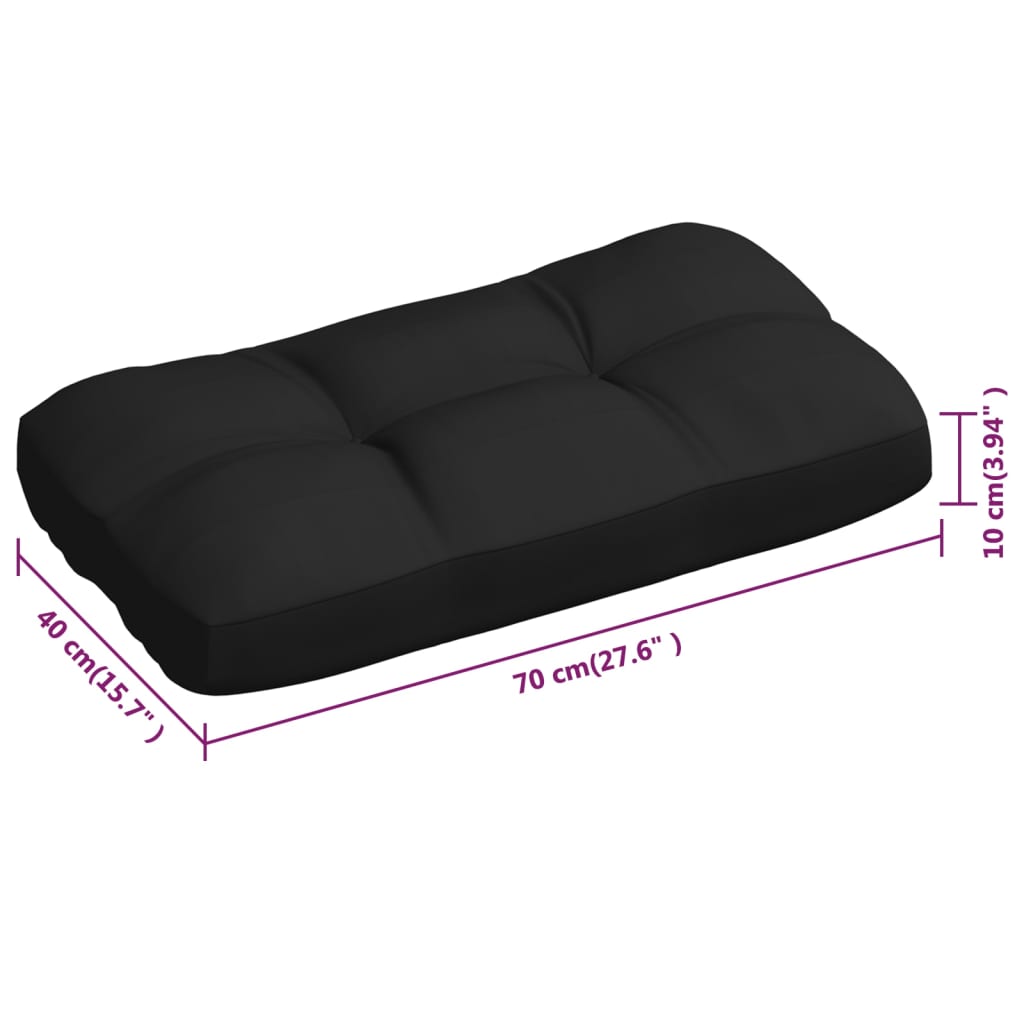 Palettensofa-Auflagen 3 Stk. Schwarz