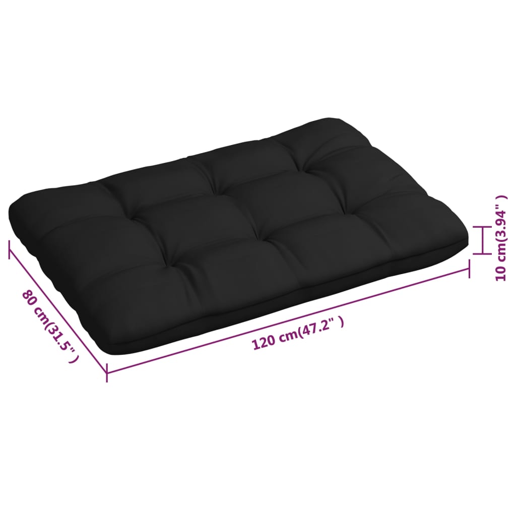 Palettensofa-Auflagen 3 Stk. Schwarz