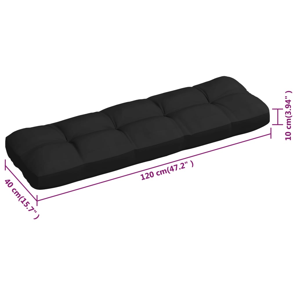 Palettensofa-Auflagen 3 Stk. Schwarz