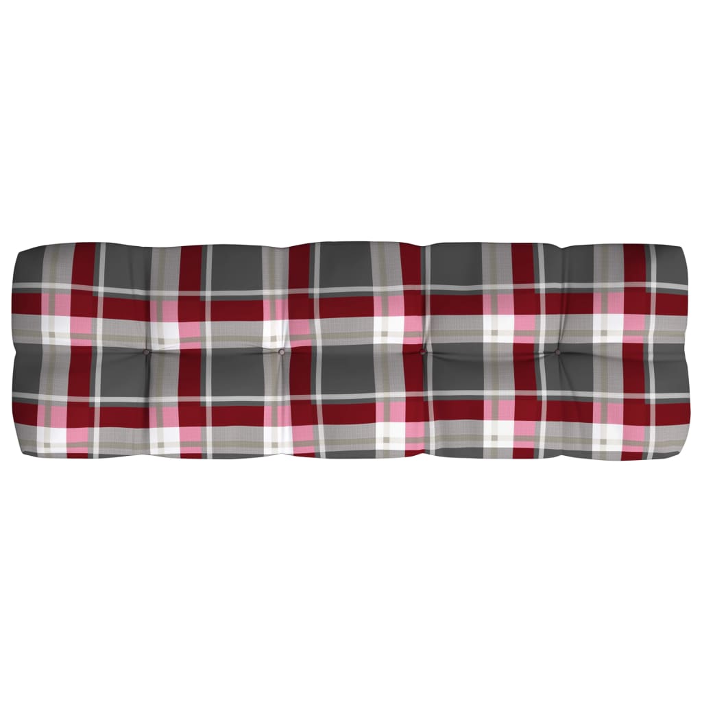 Palettensofa-Auflagen 3 Stk. Rot Karomuster