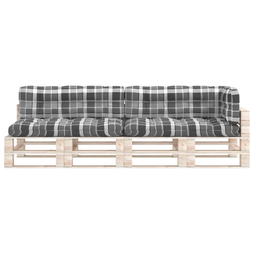 Palettensofa-Auflagen 5 Stk. Grau Karomuster