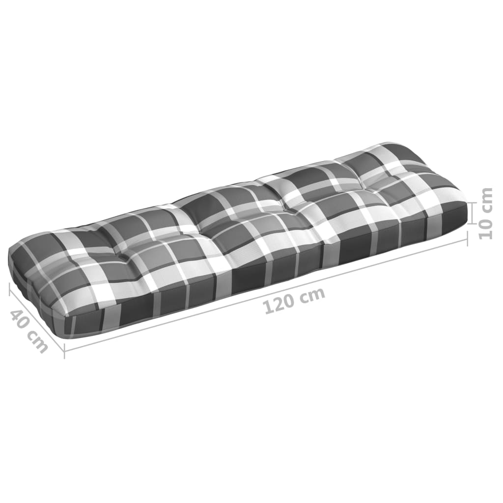 Palettensofa-Auflagen 5 Stk. Grau Karomuster