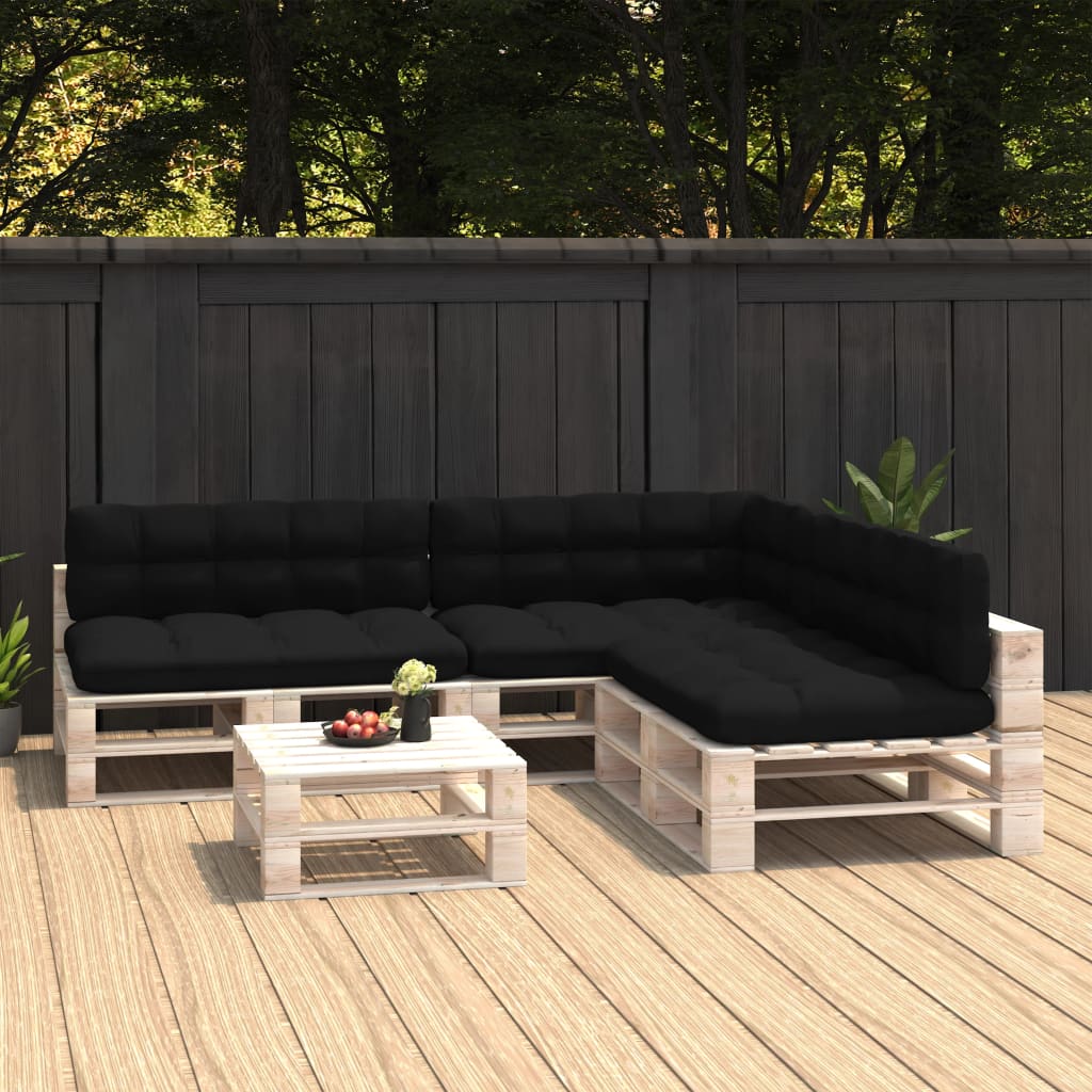 Palettensofa-Auflagen 7 Stk. Schwarz