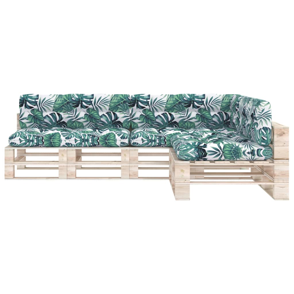 Palettensofa-Auflagen 7 Stk. Blattmuster