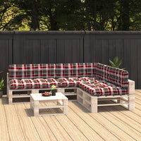 Thumbnail for Palettensofa-Auflagen 7 Stk. Rot Karomuster