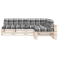 Thumbnail for Palettensofa-Auflagen 7 Stk. Grau Karomuster