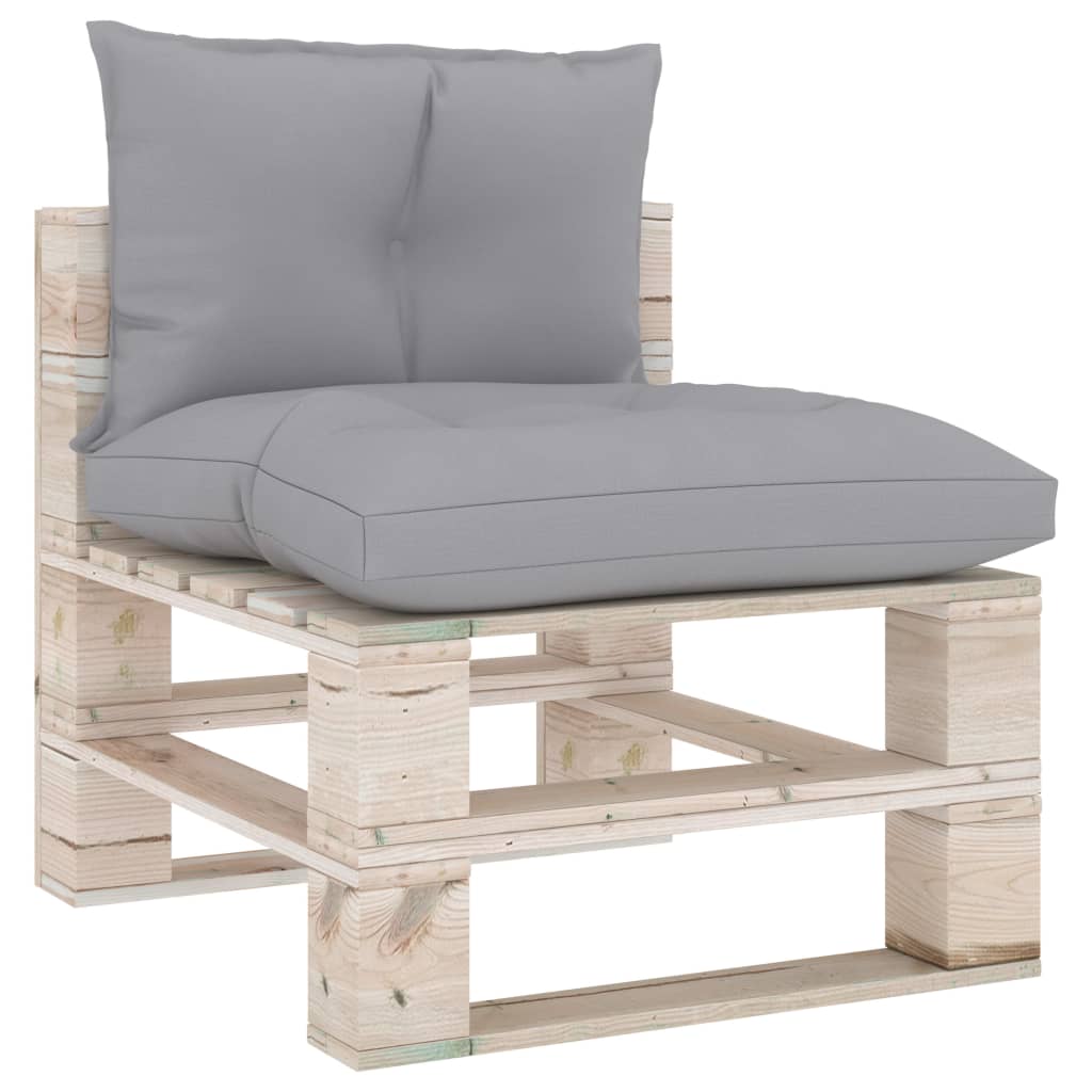 Palettensofa-Auflagen 2 Stk. Grau Stoff