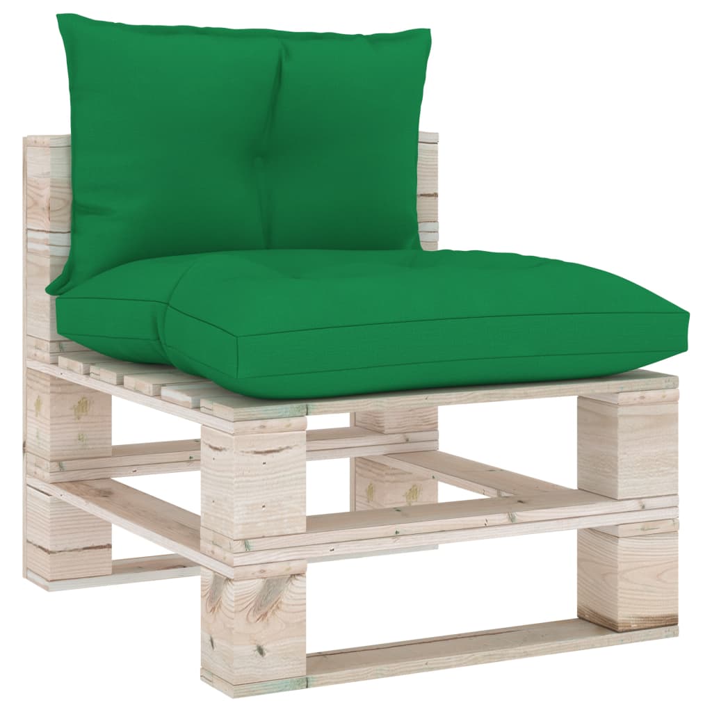 Palettensofa-Auflagen 2 Stk. Grün Stoff