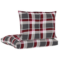 Thumbnail for Palettensofa-Auflagen 2 Stk. Rot Karomuster Stoff
