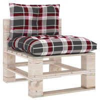 Thumbnail for Palettensofa-Auflagen 2 Stk. Rot Karomuster Stoff
