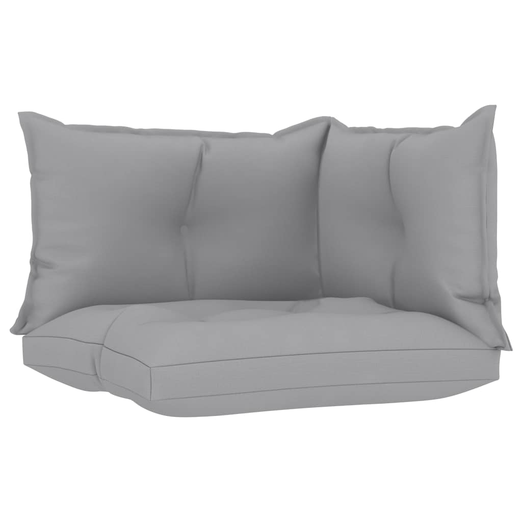Palettensofa-Auflagen 3 Stk. Grau Stoff