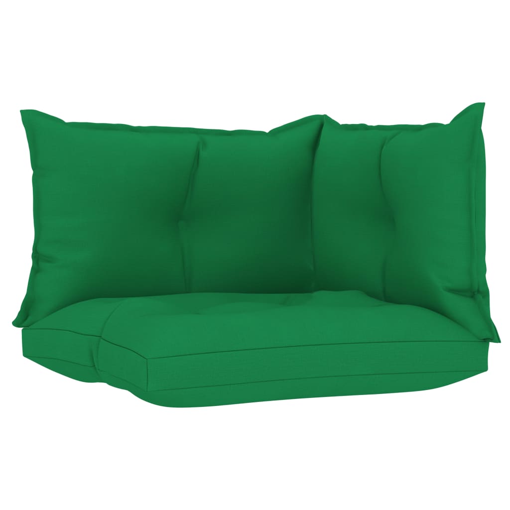 Palettensofa-Auflagen 3 Stk. Grün Stoff