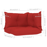Thumbnail for Palettensofa-Auflagen 3 Stk. Rot Stoff