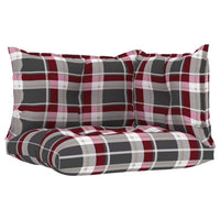 Thumbnail for Palettensofa-Auflagen 3 Stk. Rot Karomuster Stoff