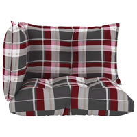 Thumbnail for Palettensofa-Auflagen 3 Stk. Rot Karomuster Stoff