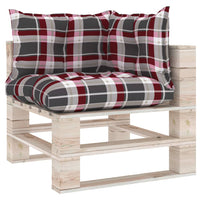 Thumbnail for Palettensofa-Auflagen 3 Stk. Rot Karomuster Stoff