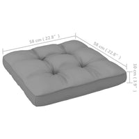 Thumbnail for Palettensofa-Kissen Grau 58x58x10 cm