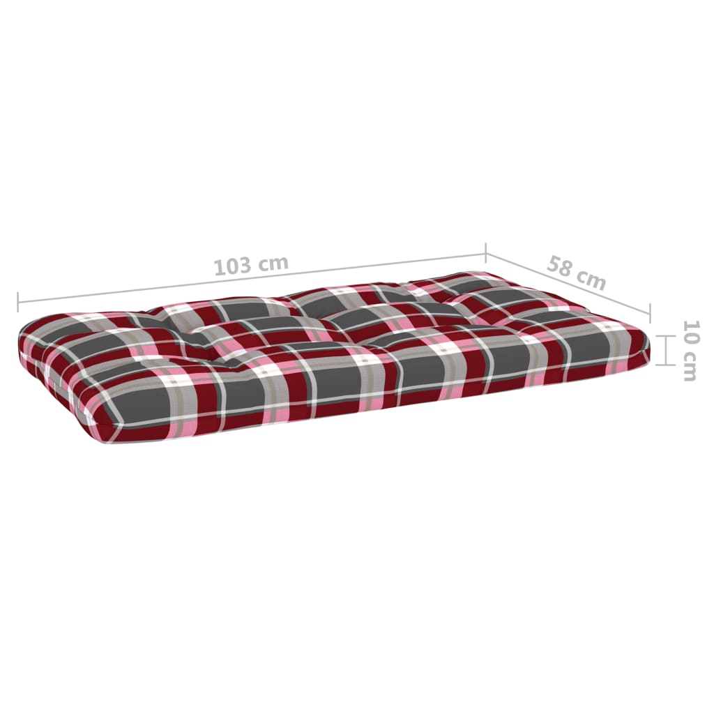 Palettensofa-Auflagen 3 Stk. Rot Karomuster