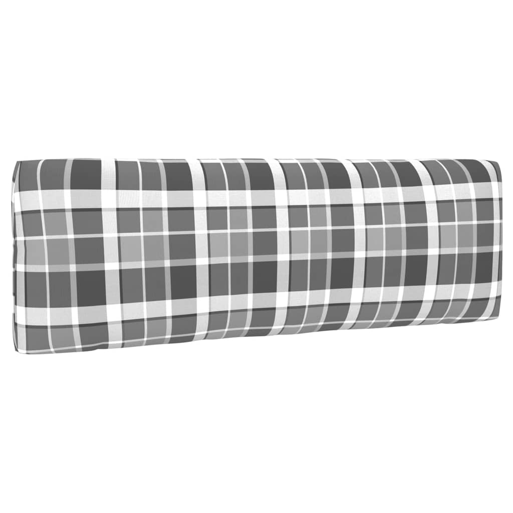 Palettensofa-Auflagen 3 Stk. Grau Karomuster