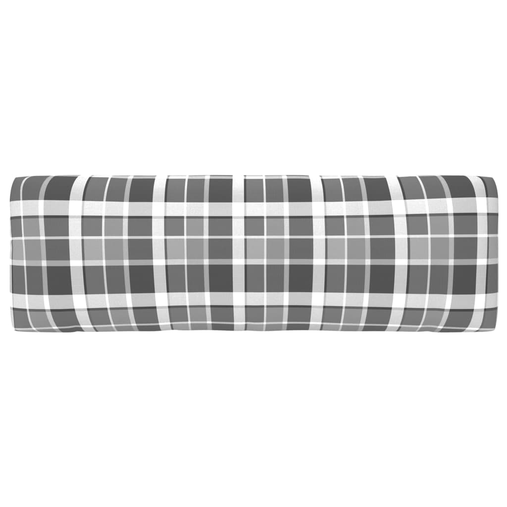 Palettensofa-Auflagen 3 Stk. Grau Karomuster