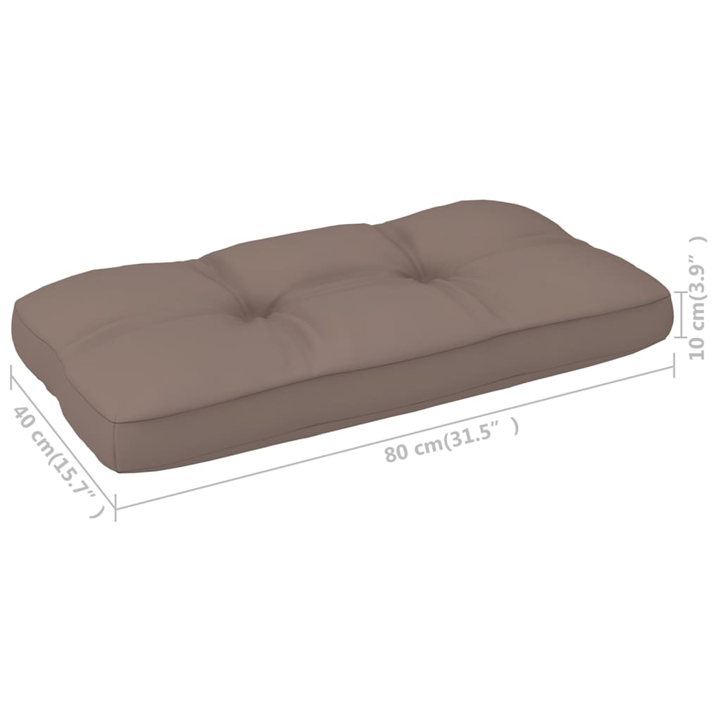 Palettenkissen Taupe 80x40x10 cm Stoff