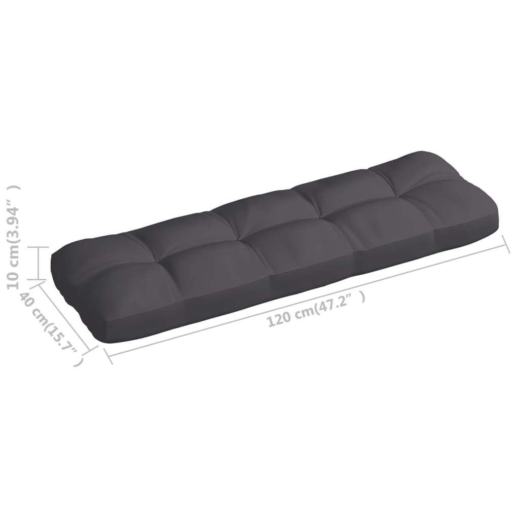 Palettensofa-Kissen Anthrazit 120x40x10 cm