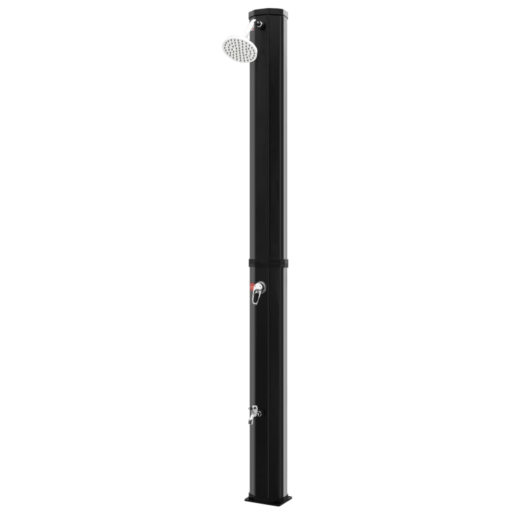 Garten-Solardusche mit Duschkopf und Wasserhahn 35 L Schwarz