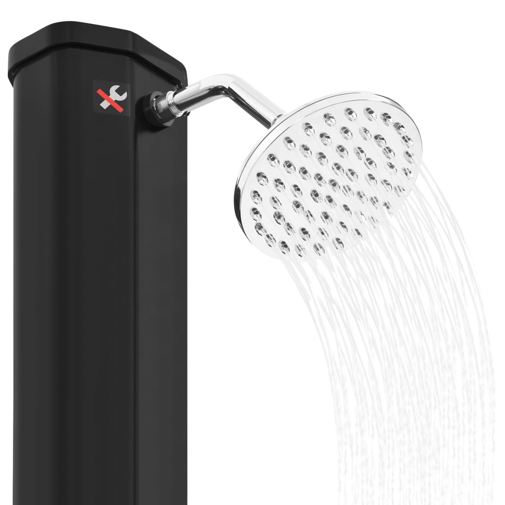 Garten-Solardusche mit Duschkopf und Wasserhahn 35 L Schwarz