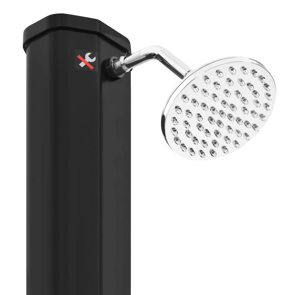 Garten-Solardusche mit Duschkopf und Wasserhahn 35 L Schwarz