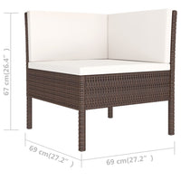 Thumbnail for 6-tlg. Garten-Lounge-Set mit Auflagen Poly Rattan Braun