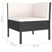 Thumbnail for 6-tlg. Garten-Lounge-Set mit Auflagen Poly Rattan Schwarz