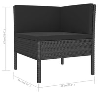 Thumbnail for 6-tlg. Garten-Lounge-Set mit Auflagen Poly Rattan Schwarz