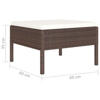 Thumbnail for 4-tlg. Garten-Lounge-Set mit Auflagen Poly Rattan Braun
