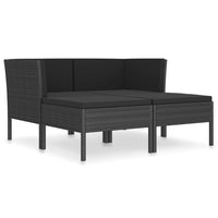 Thumbnail for 4-tlg. Garten-Lounge-Set mit Auflagen Poly Rattan Schwarz