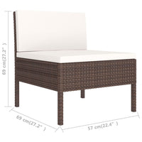 Thumbnail for 9-tlg. Garten-Lounge-Set mit Auflagen Poly Rattan Braun
