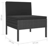 Thumbnail for 10-tlg. Garten-Lounge-Set mit Auflagen Poly Rattan Schwarz