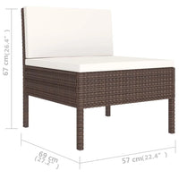 Thumbnail for 6-tlg. Garten-Lounge-Set mit Auflagen Poly Rattan Braun