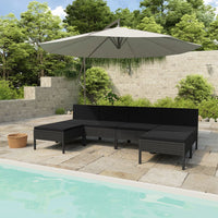 Thumbnail for 6-tlg. Garten-Lounge-Set mit Auflagen Poly Rattan Schwarz