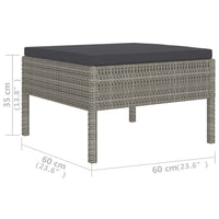 Thumbnail for 6-tlg. Garten-Lounge-Set mit Auflagen Poly Rattan Grau