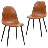 Thumbnail for Esszimmerstühle 2 Stk. 45x54,5x87 cm Glänzend Braun Kunstleder