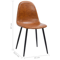 Thumbnail for Esszimmerstühle 2 Stk. 45x54,5x87 cm Glänzend Braun Kunstleder