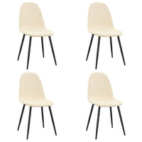 Thumbnail for Esszimmerstühle 4 Stk. Cremeweiß Samt