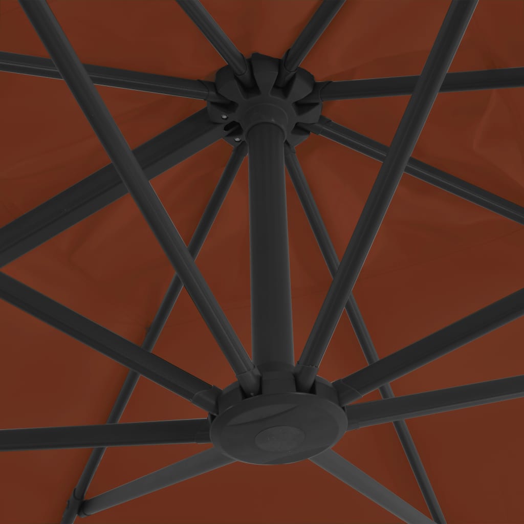 Ampelschirm mit Aluminium-Mast Terrakotta-Rot 400x300 cm