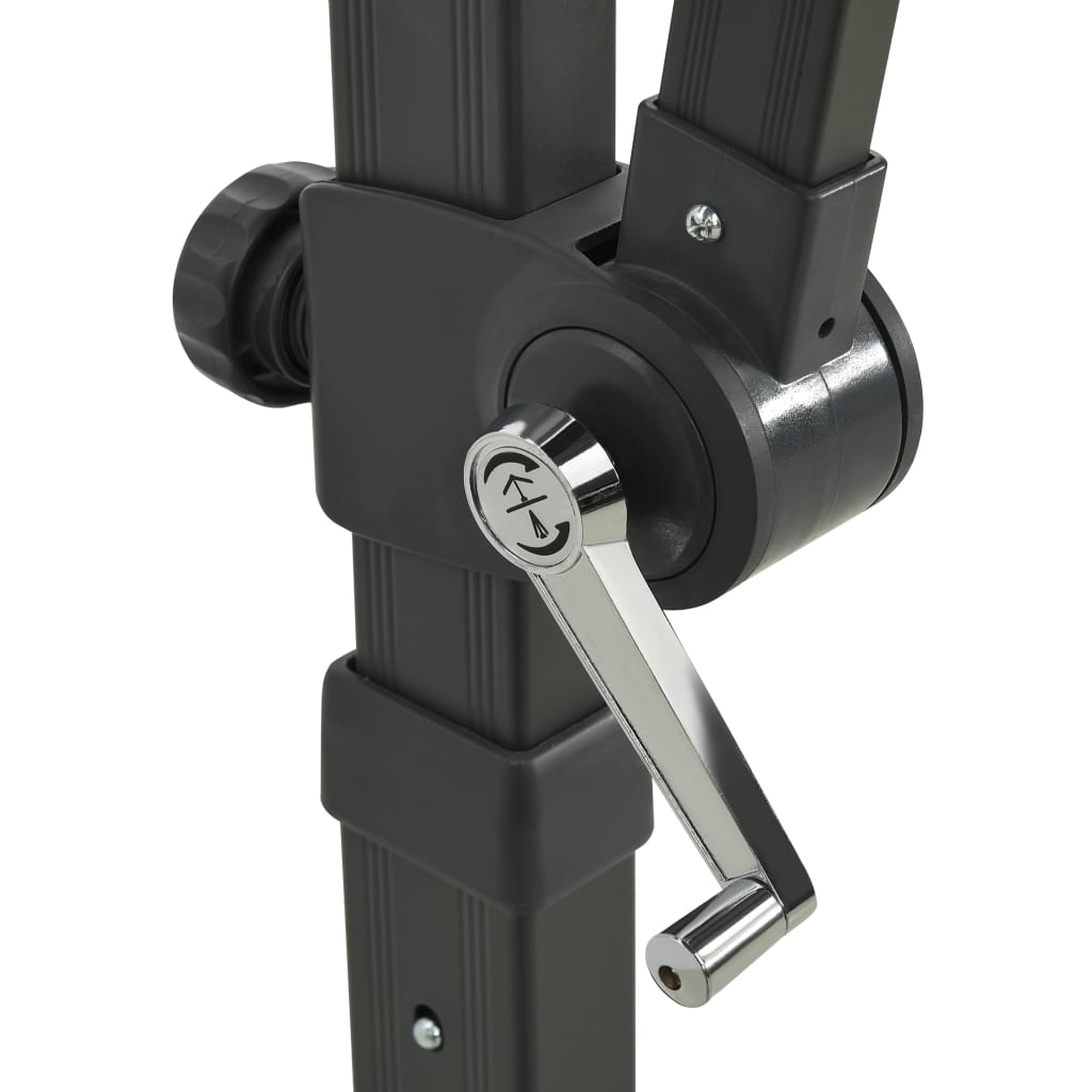 Ampelschirm mit Mast und LED-Leuchten Terracotta-Rot 250 cm