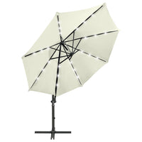Thumbnail for Ampelschirm mit Mast und LED-Leuchten Sandfarben 300 cm